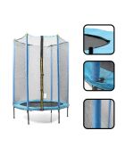Trampoline pour enfants avec filet de sécurité Zuply bleu/noir -D. 140 x 190 cm