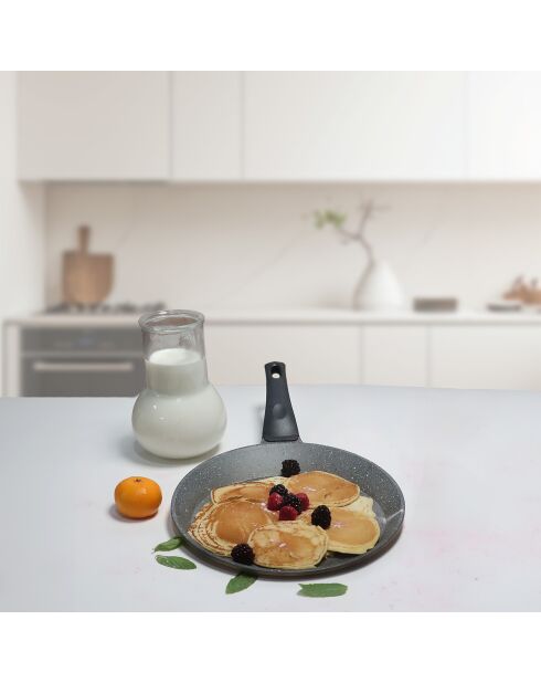 Moule à crêpes en aluminium coulé avec revêtement en granit Daphne Serenk Fun Cooking jaune cuivre - 22 cm
