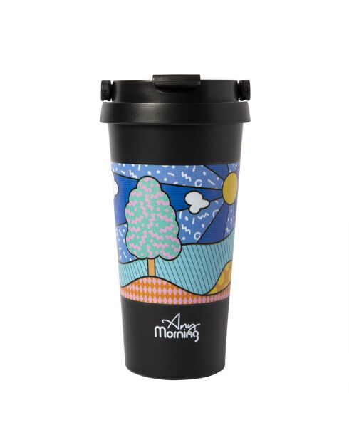 Any Morning BA21525 Isolierte Reisekaffeetasse, 500 ml, schwarz