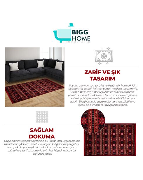 Tapis réversible BiggHome ethnique multicolore - 120 x 180 cm