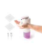 Distributeur automatique rechargeable de savon moussant Bitefom blanc et transparent - 11 x 21,5 x 6,5 cm