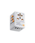 Tessan TS-WTA02 zwarte universele reisstekkeradapter - 7,09 x 5,32 x 5,5 cm