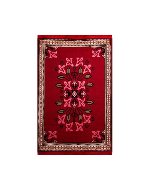 Tapis réversible BiggHome ethnique rouge - 80 x 150 cm