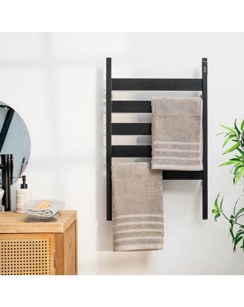 Porte-serviettes électrique pour mur ou sol Towarck noir - 5 barres, 50 x 80 x 10 cm