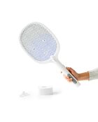 Raquette anti-insectes rechargeable 2 en 1 avec lumière UV Elecfly blanche - 3,3 x 52,5 x 21,6 cm