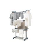 Étendoir pliant vertical à roulettes Dolver gris/argenté - 49-62 x 175 x 67 cm