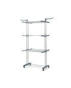 Étendoir pliant vertical à roulettes Dolver gris/argenté - 49-62 x 175 x 67 cm