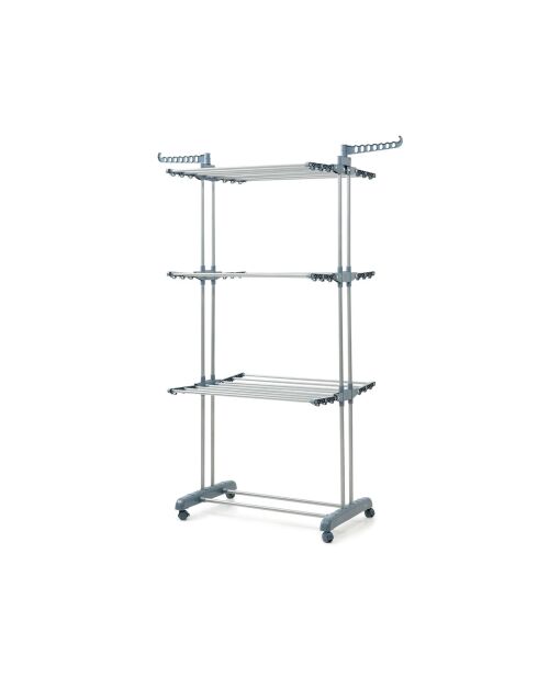 Étendoir pliant vertical à roulettes Dolver gris/argenté - 49-62 x 175 x 67 cm