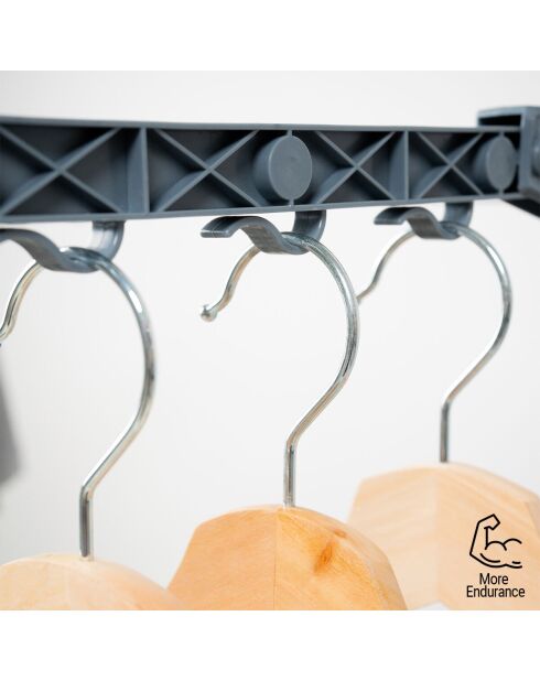 Étendoir pliant vertical à roulettes Dolver gris/argenté - 49-62 x 175 x 67 cm