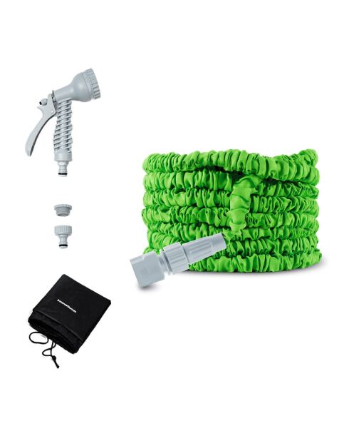 Tuyau d’arrosage extensible Hoostend vert et gris - 15 m