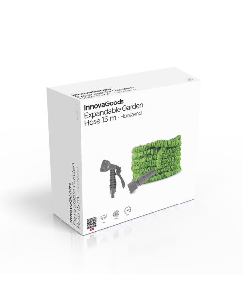 Tuyau d’arrosage extensible Hoostend vert et gris - 15 m