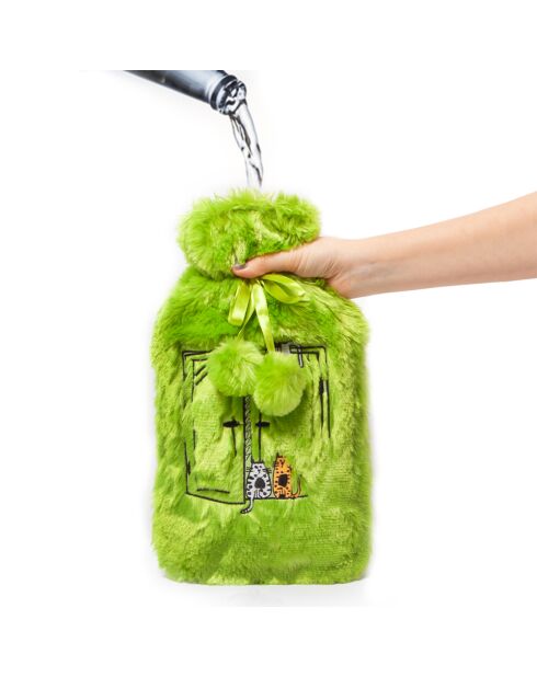 Bouillotte Biggdesign Cats verte - 2 L