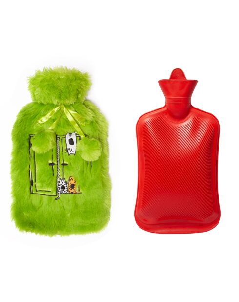 Bouillotte Biggdesign Cats verte - 2 L