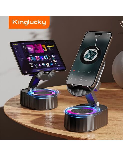 Supporto per smartphone Kinglucky ZJ-016 nero con altoparlante