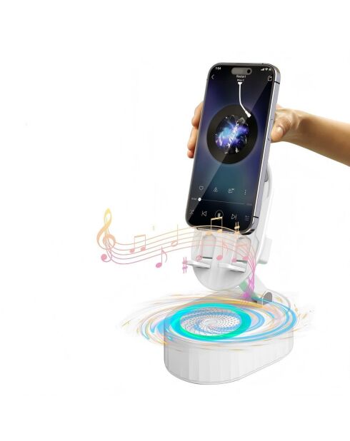Kinglucky ZJ-016 weiße Smartphone-Halterung mit Lautsprecher