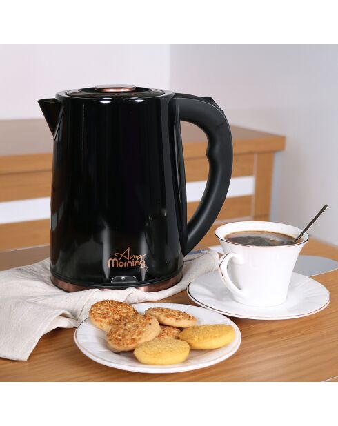 Bouilloire en acier inoxydable Any Morning noire - 1,8 L