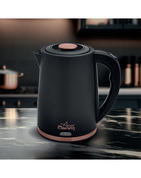 Bouilloire en acier inoxydable Any Morning noire - 1,8 L