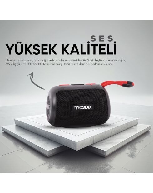 Altoparlante Bluetooth portatile nero Moodix