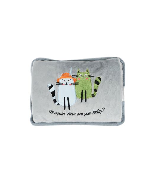 Bouillotte électrique Biggdesign Greeting Cat grise - 1 L