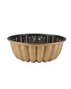 Moule à gâteau Bundt en aluminium coulé avec revêtement en granit Aria Serenk Fun Cooking jaune cuivre - 25 cm
