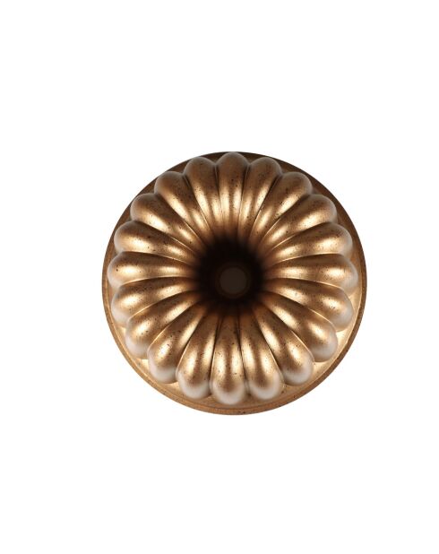 Moule à gâteau Bundt en aluminium coulé avec revêtement en granit Aria Serenk Fun Cooking jaune cuivre - 25 cm
