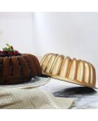 Moule à gâteau Bundt en aluminium coulé avec revêtement en granit Aria Serenk Fun Cooking jaune cuivre - 25 cm