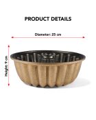 Moule à gâteau Bundt en aluminium coulé avec revêtement en granit Aria Serenk Fun Cooking jaune cuivre - 25 cm