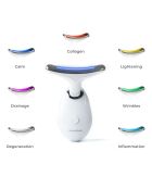 Appareil de massage facial électrique raffermissant avec LED Selora blanc - 9 x 12 x 5 cm
