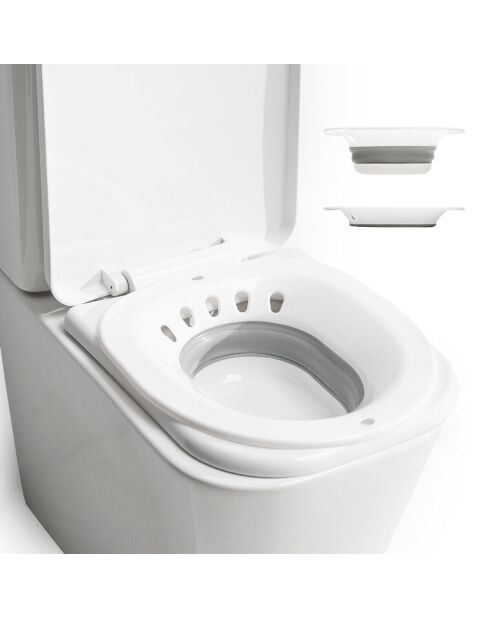 Bidet portable Ppiable pour toilettes Fopobi blanc et gris - 36 x 38,5 x 5,5 cm