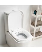 Bidet portable piable pour toilettes fopobi blanc et gris - 36 x 38,5 x 5,5 cm