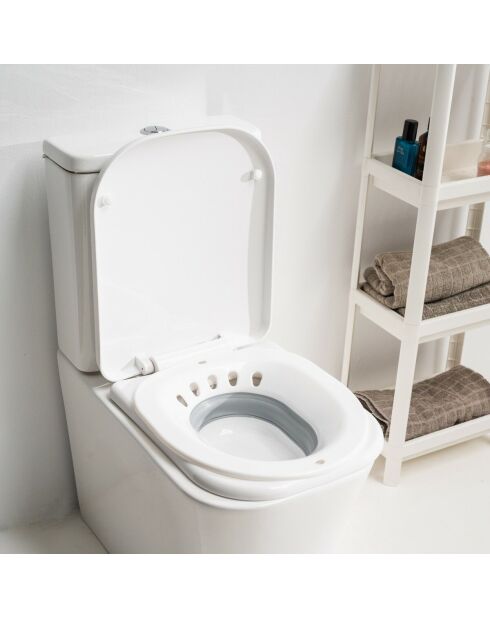 Bidet portable Ppiable pour toilettes Fopobi blanc et gris - 36 x 38,5 x 5,5 cm