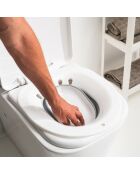 Bidet portable piable pour toilettes fopobi blanc et gris - 36 x 38,5 x 5,5 cm