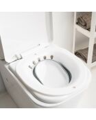 Bidet portable piable pour toilettes fopobi blanc et gris - 36 x 38,5 x 5,5 cm