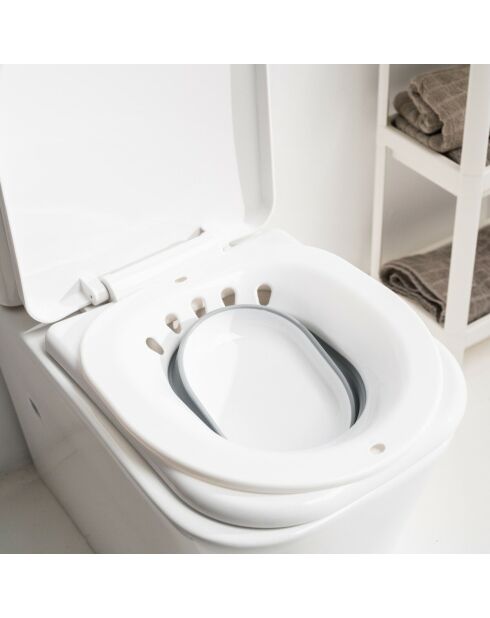 Bidet portable Ppiable pour toilettes Fopobi blanc et gris - 36 x 38,5 x 5,5 cm