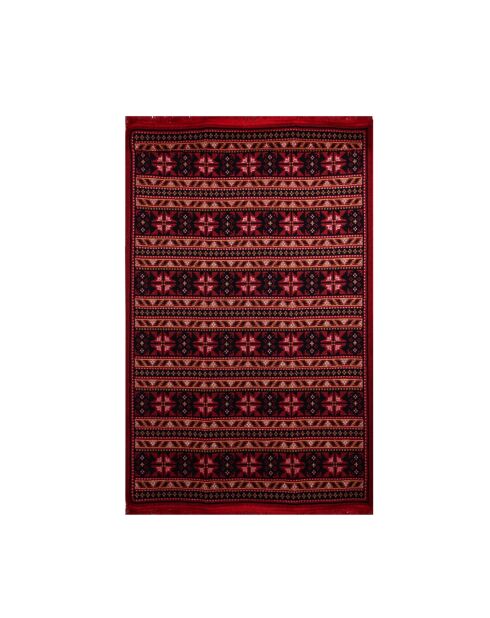 Tapis réversible BiggHome ethnique rouge - 80 x 150 cm