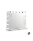 Miroir de maquillage 15 LED Hollywood Deluxe gris/blanc - 58 x 48 x 14 cm