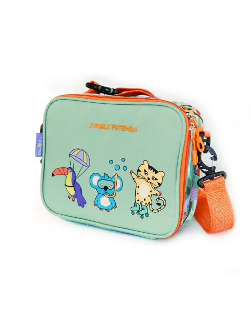 Bolsa térmica Milk&Moo Jungle Friends verde para aperitivos, 25 x 20 x 8 cm