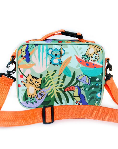 Bolsa térmica Milk&Moo Jungle Friends verde para aperitivos, 25 x 20 x 8 cm