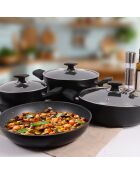 Juego de utensilios de cocina Serenk Excellence de granito negro, 7 piezas