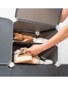 Rangement modulaire portable pour chaussures gris - 36 paires, 84 x 96 x 32 cm