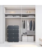 Rangement modulaire portable pour chaussures gris - 36 paires, 84 x 96 x 32 cm