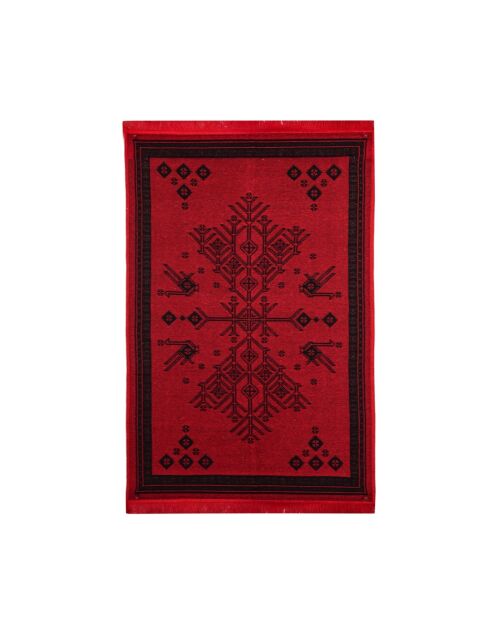 Tapis réversible BiggHome ethnique rouge - 80 x 150 cm
