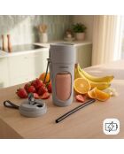 Blender en verre individuel portable rechargeable Wellsy gris - D. 9 x 21 cm