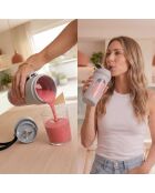 Blender en verre individuel portable rechargeable Wellsy gris - D. 9 x 21 cm