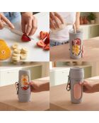 Blender en verre individuel portable rechargeable Wellsy gris - D. 9 x 21 cm