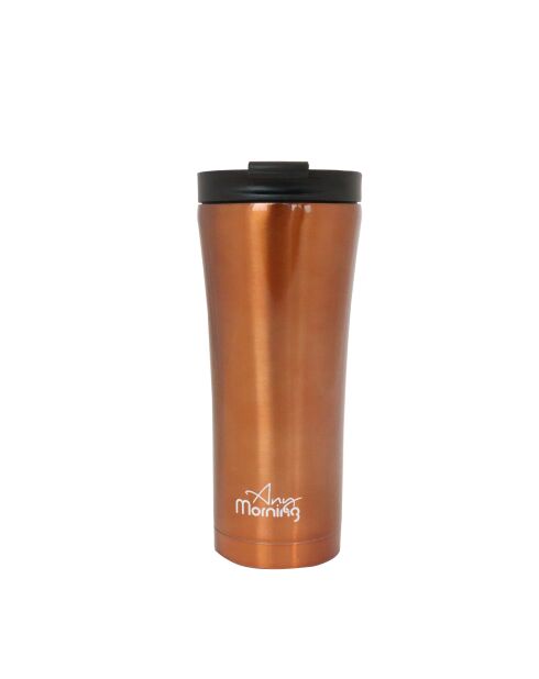 Any Morning Travel Thermobecher aus Kupferbronze mit Deckel, 450 ml