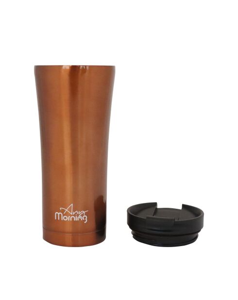 Any Morning Travel Thermobecher aus Kupferbronze mit Deckel, 450 ml