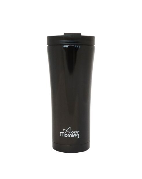 Any Morning Travel Thermobecher mit Deckel, 450 ml, Schwarz