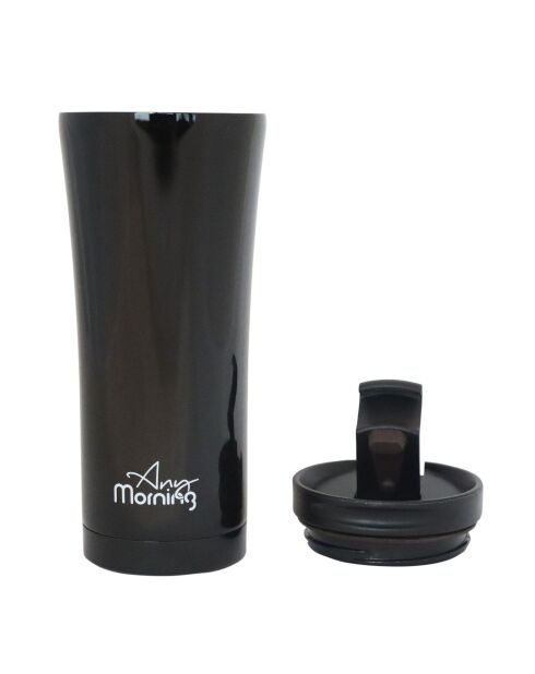 Any Morning Travel Thermobecher mit Deckel, 450 ml, Schwarz