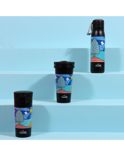 Any Morning Travel Thermobecher mit Deckel, 500 ml, Schwarz